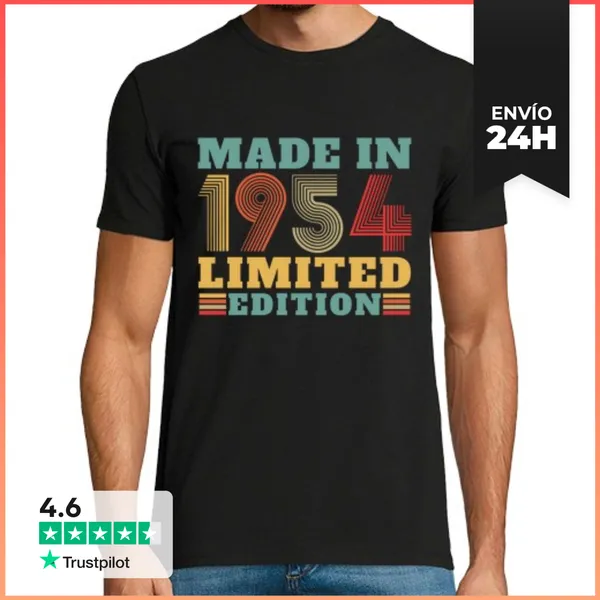 Camiseta Hombre Clásica Regalo De Cumpleaños Vintage De 1954