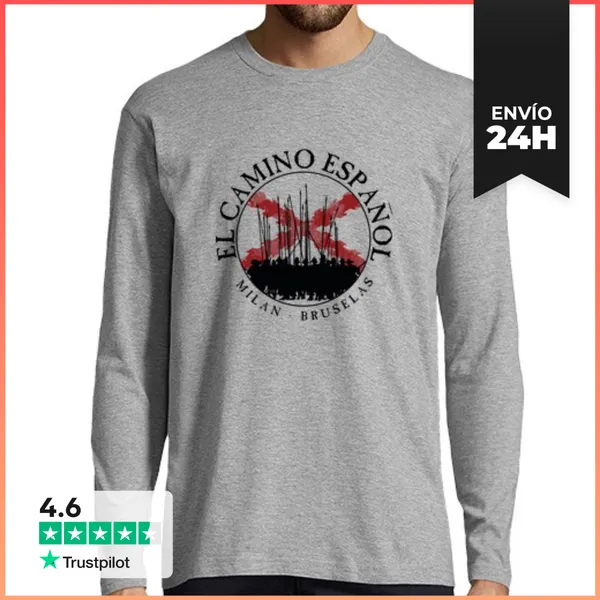 Camiseta Hombre Manga Larga El Camino Español Milan Bruselas