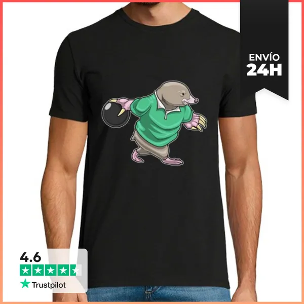 Camiseta Hombre Clásica Bola De Boliche De Topo LaTostadora