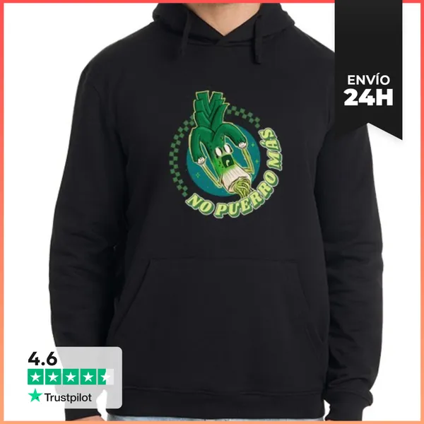 Sudadera Unisex Con Capucha No Puerro Más BACKVIEW LaTostadora