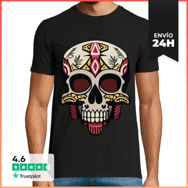 Camiseta Hombre Clásica Cráneo Calaveras LaTostadora