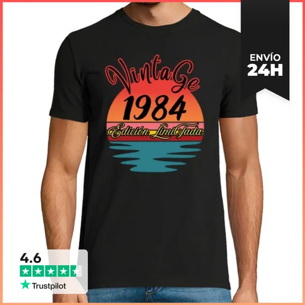Camiseta Hombre Clásica Vintage 1984 Edición Limitada Regalo 42