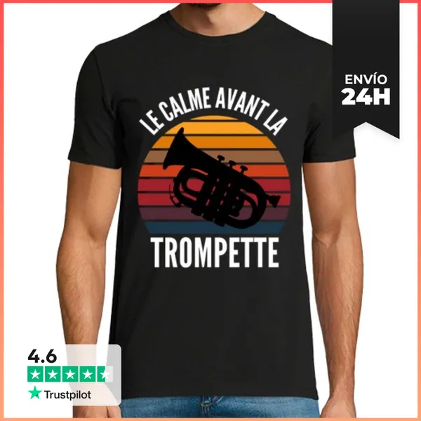 Camiseta Hombre Clásica La Calma Antes De La Trompeta LaTostadora