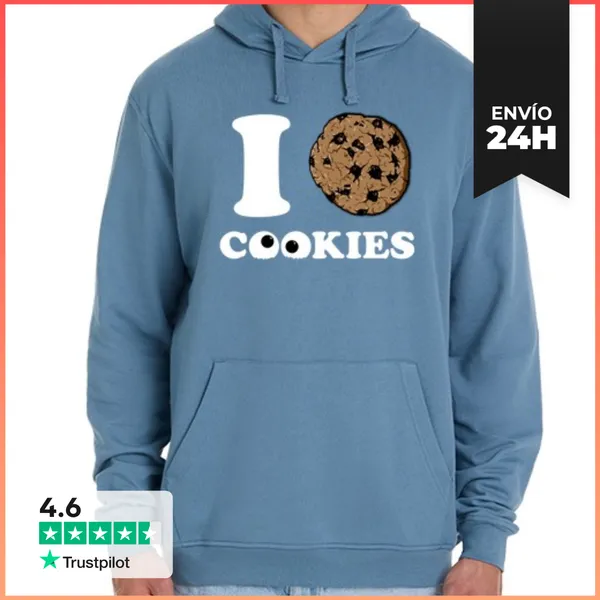 Sudadera Unisex Con Capucha I Love Cookies LaTostadora