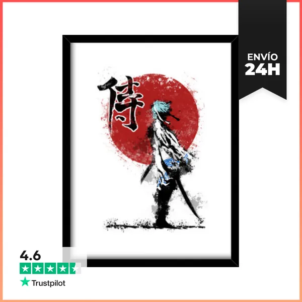 Cuadro Con Marco Vertical White Samurai LaTostadora