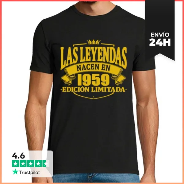 Camiseta Hombre Clásica Las Leyendas Nacen En 1959 LaTostadora