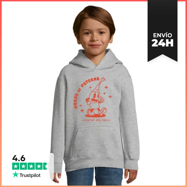 Sudadera Para Niños Con Capucha Cordà De Paterna Rojo Delante