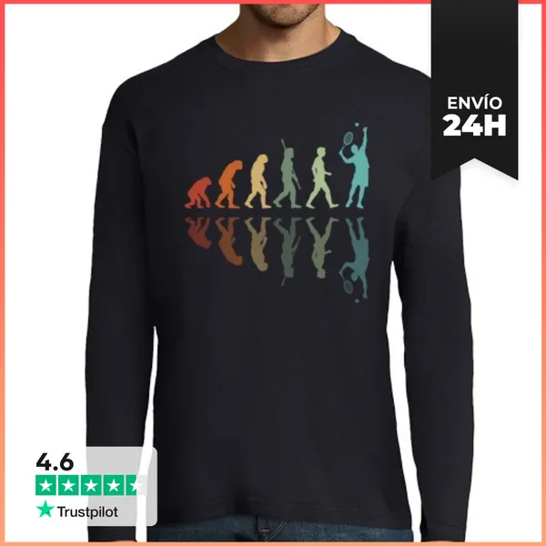 Camiseta Hombre Manga Larga Evolución Para Los Tenistas