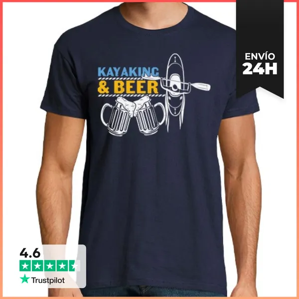 Camiseta Hombre Clásica Kayak Y Cerveza LaTostadora