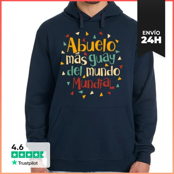 Sudadera Unisex Con Capucha Abuelo Más Guay Del Mundo Mundial