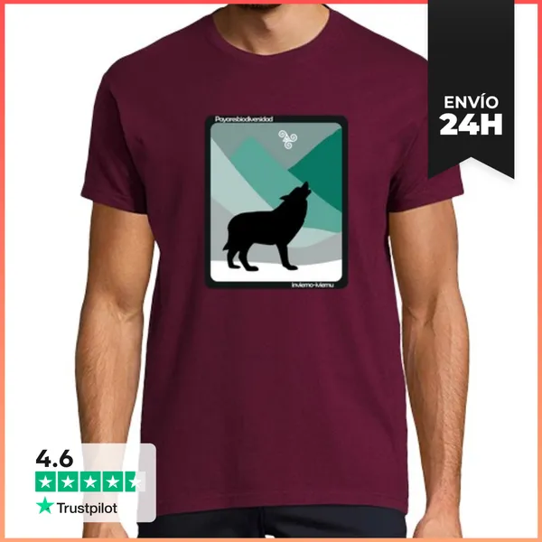 Camiseta Hombre Clásica Invierno Payares Lobo LaTostadora