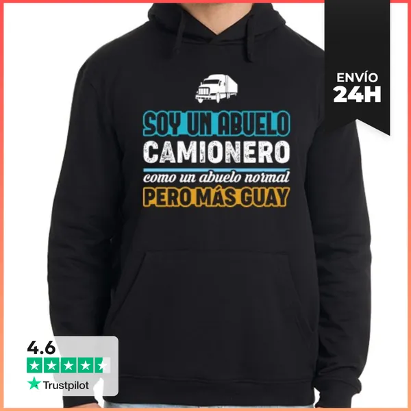 Sudadera Unisex Con Capucha Abuelo Camionero LaTostadora