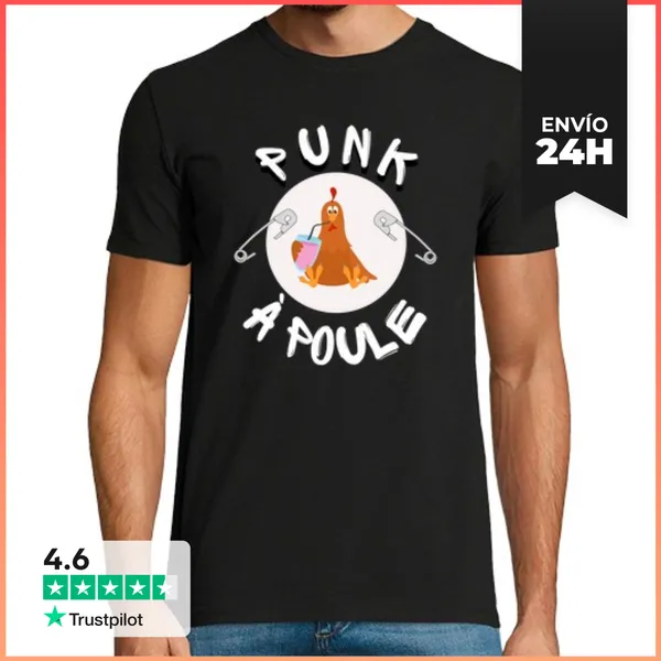 Camiseta Hombre Clásica Pollo Punk LaTostadora
