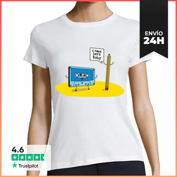 Camiseta Mujer Clásica La Cinta Ama El Lápiz LaTostadora
