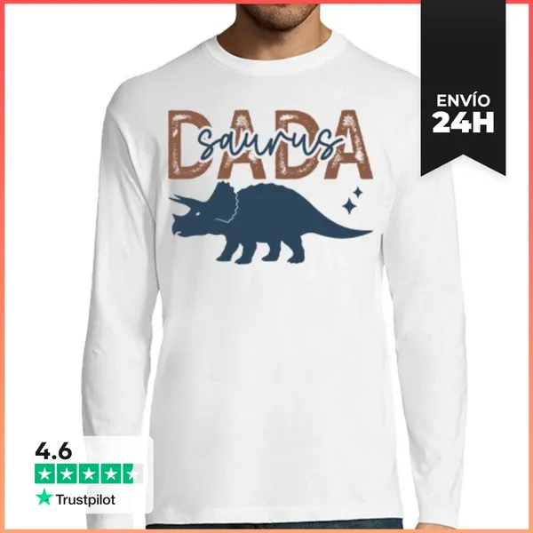 Camiseta Hombre Manga Larga DADA SAURUS TRICERATOPS LaTostadora