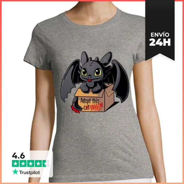 Camiseta Mujer Clásica Adopta Un Dragon LaTostadora