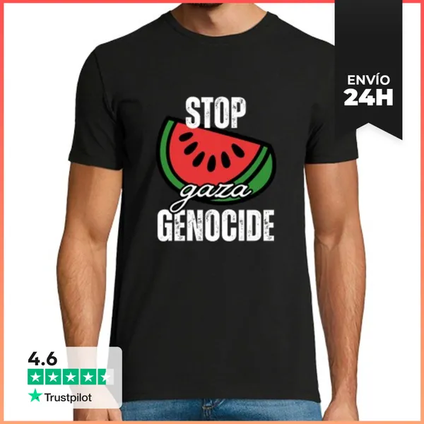 Camiseta Hombre Clásica Parad El Genocidio En Gaza LaTostadora