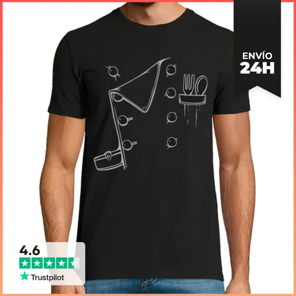 Camiseta Hombre Clásica Cocina Cocina Restaurante Chef