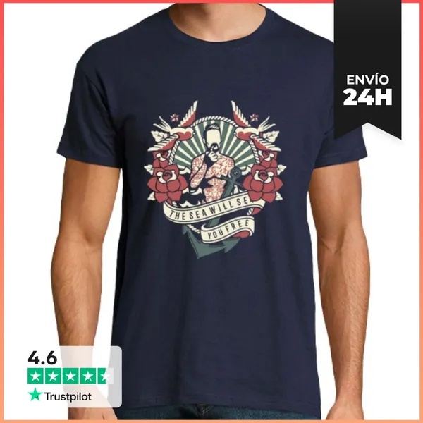 Camiseta Hombre Clásica The Sea Will Set You Free LaTostadora