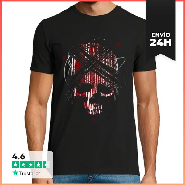 Camiseta Hombre Clásica Calavera Estrellada LaTostadora