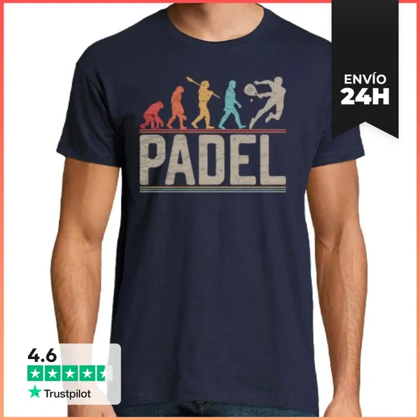 Camiseta Hombre Clásica Pádel Evolución Jugador De Pádel