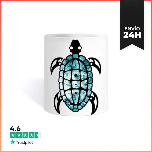 Taza Tortuga Negra Oceano Y Burbujas LaTostadora