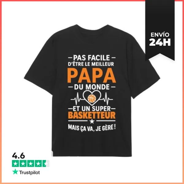 Camiseta Oversize Papá Baloncestista Baloncesto Cesta LaTostadora