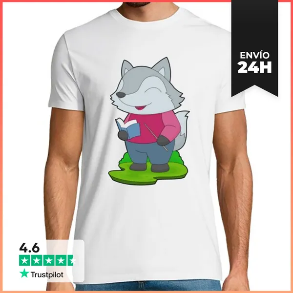 Camiseta Hombre Clásica Libro Del Maestro Lobo LaTostadora