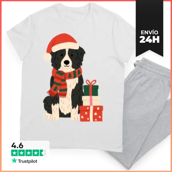 Pijama BORDER COLLIE SANTA CLAUS XMAS LaTostadora