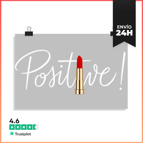 Póster Horizontal Diseño De Lápiz Labial Positivo Minimalista