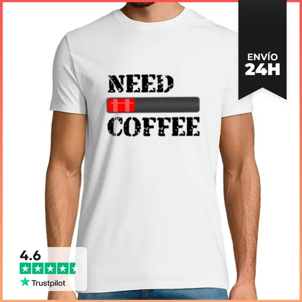 Camiseta Hombre Clásica Necesito Café LaTostadora