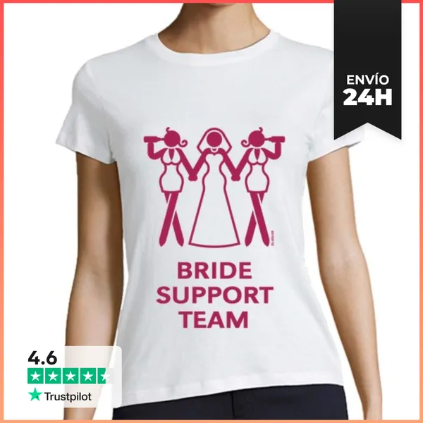 Camiseta Mujer Clásica Equipo De Apoyo De La Novia - Despedida