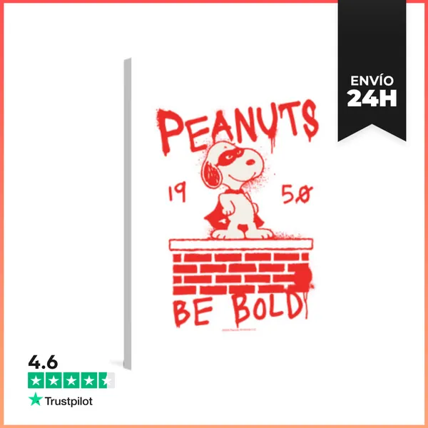 Lienzo Vertical Peanuts Be Bold 1950 LaTostadora