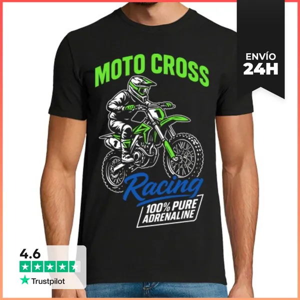 Camiseta Hombre Clásica Motocross Racing Moto Enduro Cross