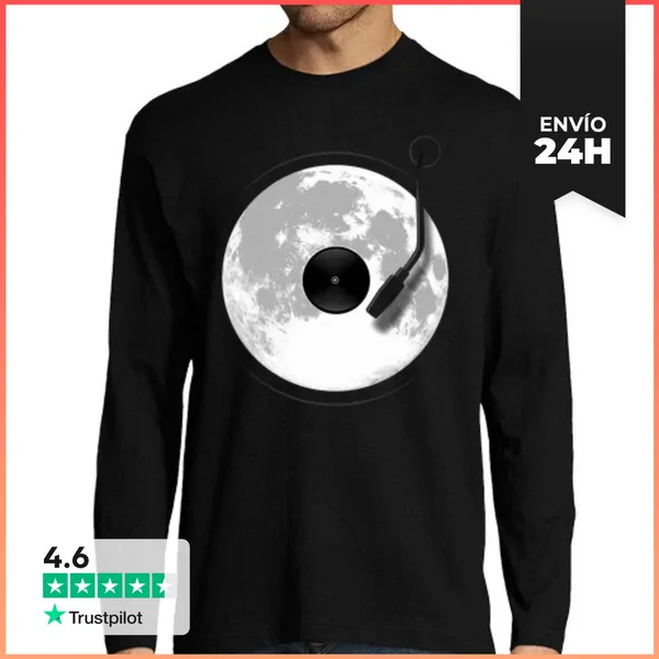Camiseta Hombre Manga Larga Hombre, Manga Larga, Negra