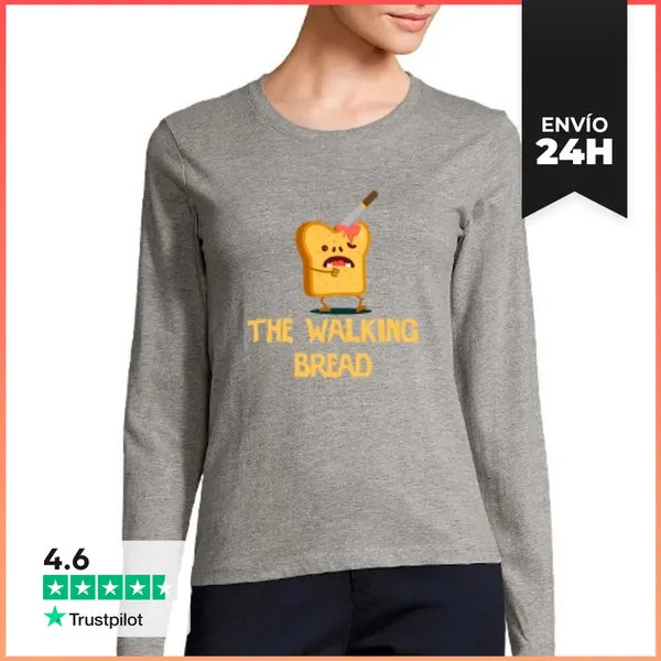 Camiseta Mujer Manga Larga Pan Caminante LaTostadora