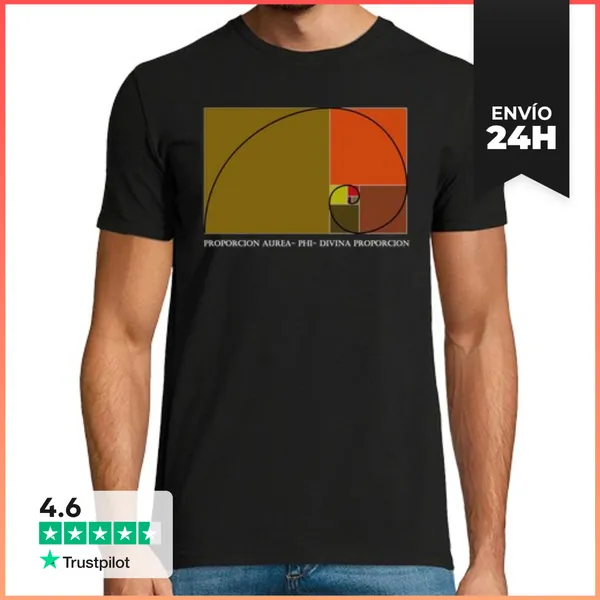 Camiseta Hombre Clásica Fibonacci, Divina Proporción LaTostadora