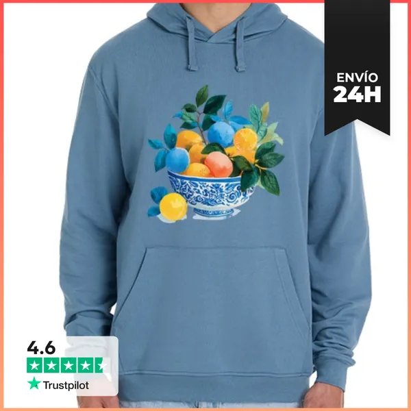 Sudadera Unisex Con Capucha Tazón Decorado Lleno De Cítricos