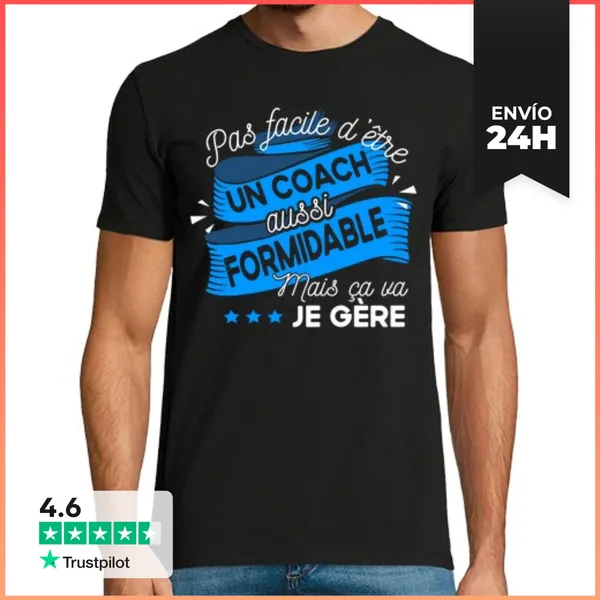 Camiseta Hombre Clásica Entrenador Deportivo. Regalo De Humor De