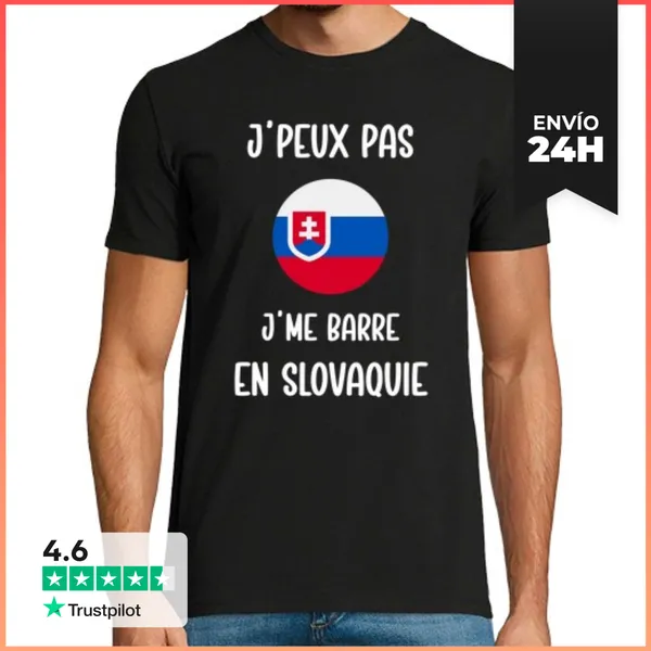 Camiseta Hombre Clásica No Puedo Me Voy A Eslovaquia LaTostadora