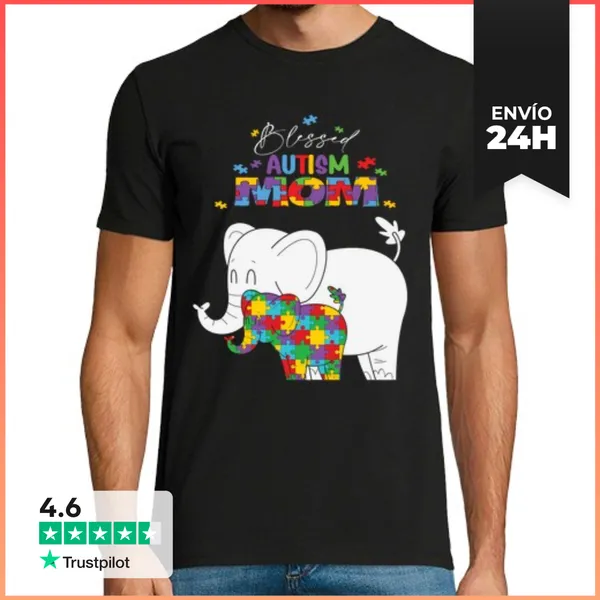 Camiseta Hombre Clásica Orgullosa Madre Del Autismo Conciencia