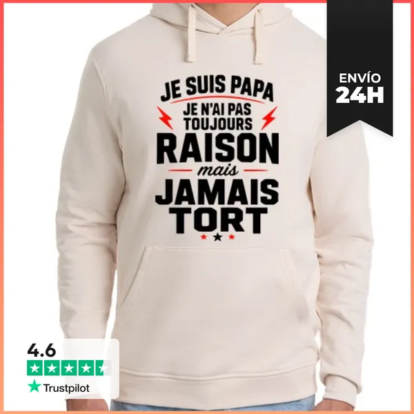 Sudadera Unisex Con Capucha Soy Papá No Siempre Tengo Razón Pero