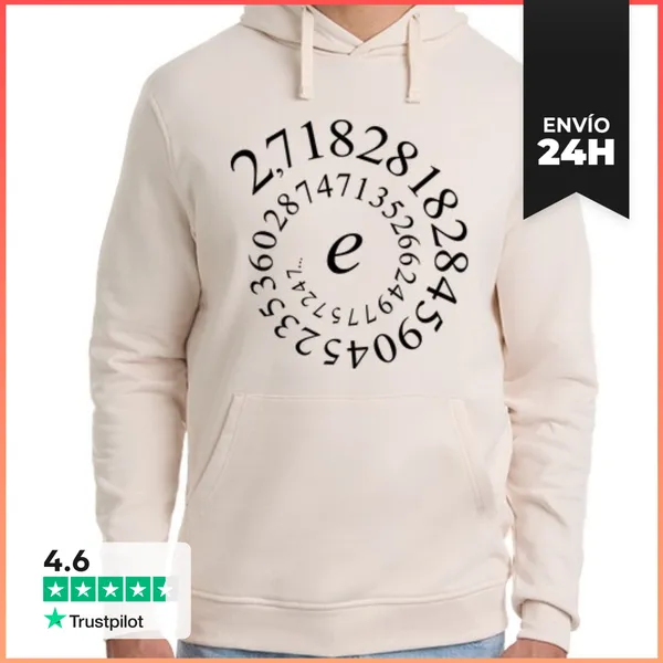 Sudadera Unisex Con Capucha Número E - Maths LaTostadora