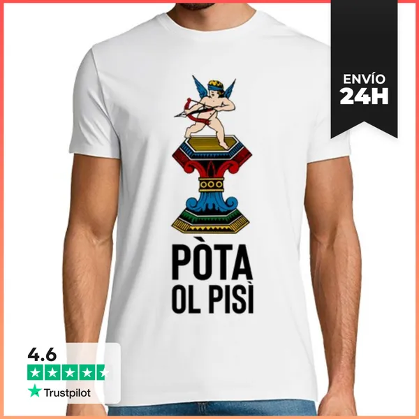 Camiseta Hombre Clásica Pisì Original Negro LaTostadora