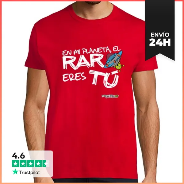 Camiseta Hombre Clásica En Mi Planeta El Raro Eres Tu LaTostadora