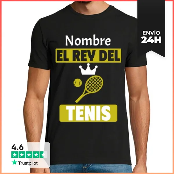 Camiseta Hombre Clásica El Rey Del Tenis Personalizado