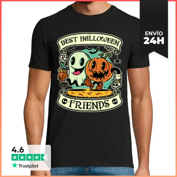 Camiseta Hombre Clásica Best Halloween Friends LaTostadora