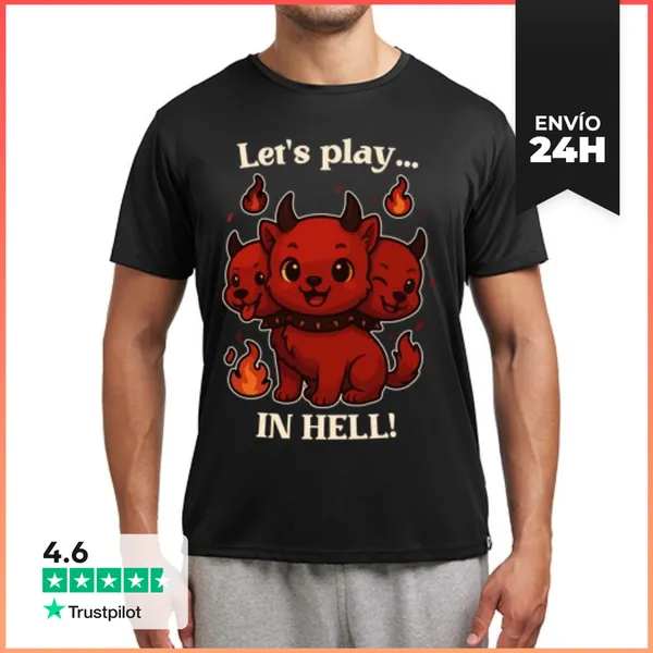 Camiseta Deportiva Hombre LETS PLAY IN HELL LaTostadora