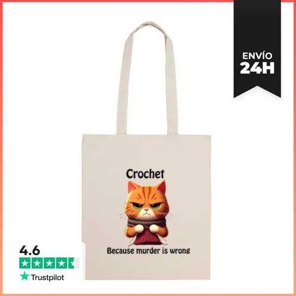 Bolsa De Tela Crochet Because Murder Is Wrong LaTostadora