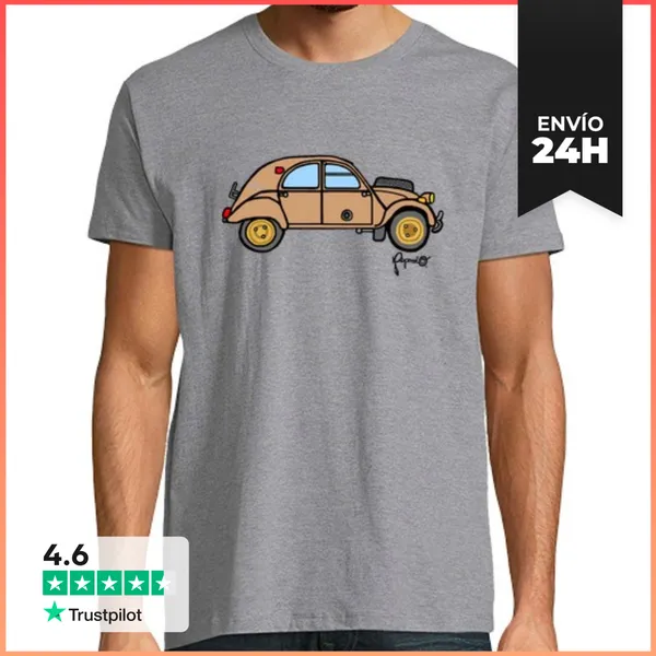 Camiseta Hombre Clásica 2 CV 4X4 SAHARA 1962 LaTostadora